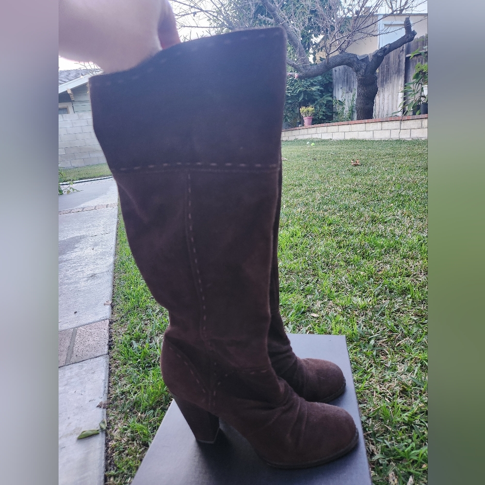 Seychelles Brown Suede Leather Heeled Western Boot, Size 10
